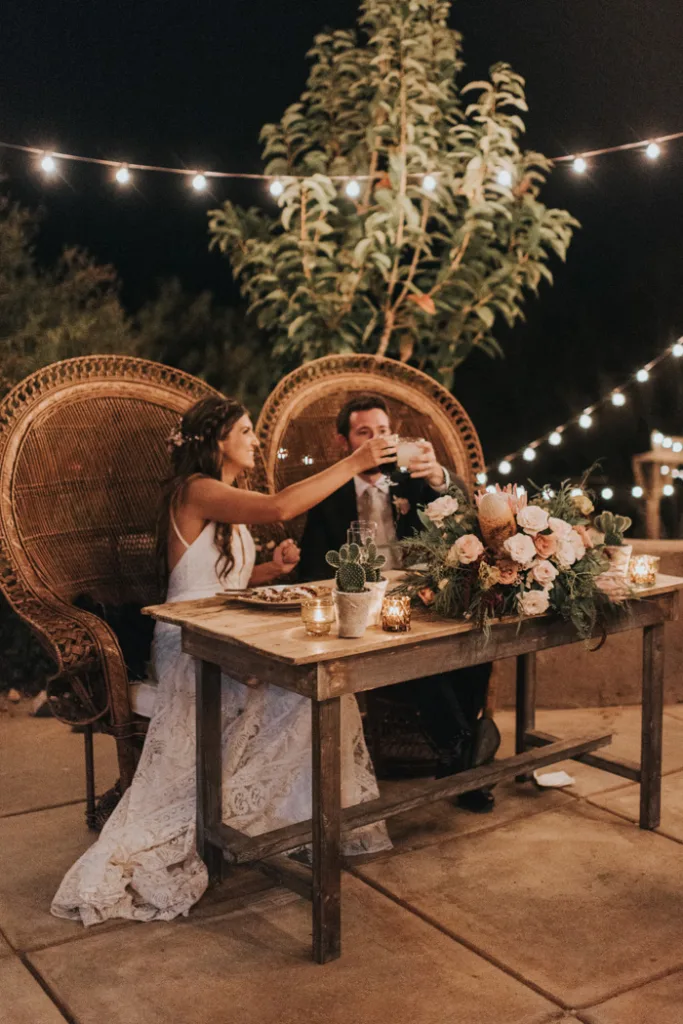 Boho Sweetheart Table with Oversized Chairs 